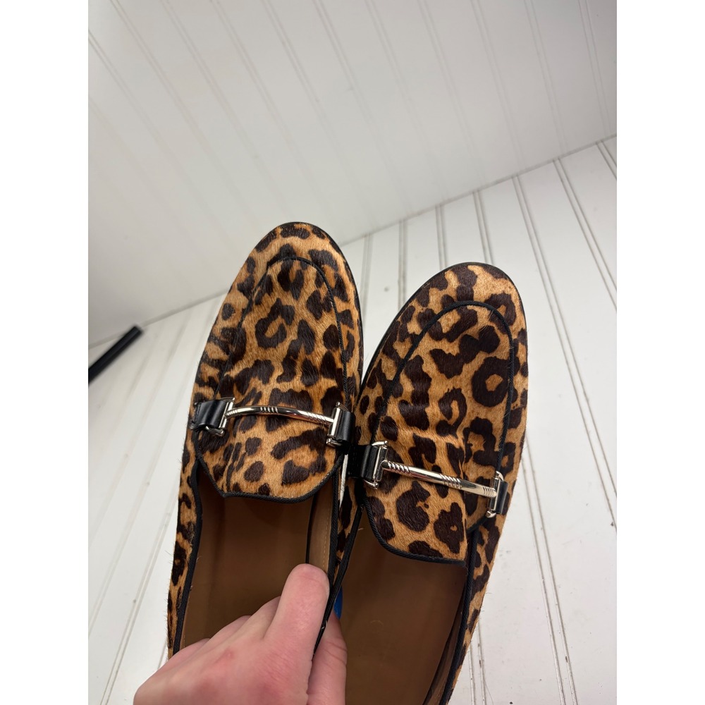 Franco Sarto Vintage Leopard Calf Hair Bit Loafers Women's Size 8 - Picture 10 of 11